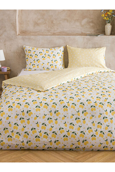 LC Waikiki Mixed Lemon Printed Double Duvet Cover Set