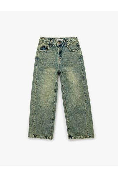 Koton Pantaloni de blugi pentru băieți, lavabili, cu potrivire confortabilă, ...