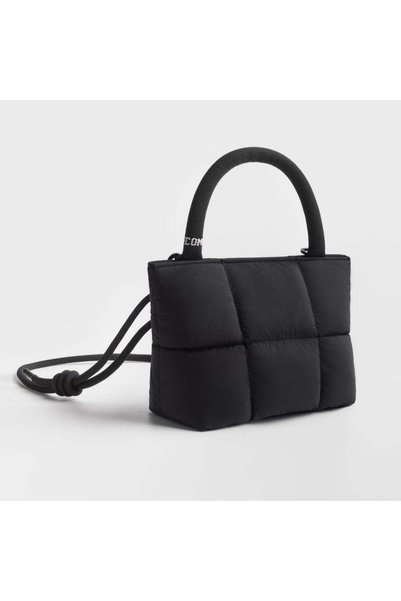 Comfyable Puffy Mini Handbag – Small and Lightweight Crossbody Bag with Adjustable Strap - Black