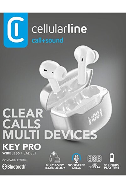 Cellular Line Cellularline Key Pro Enc Led Ekran Tws Kulaklık Beyaz
