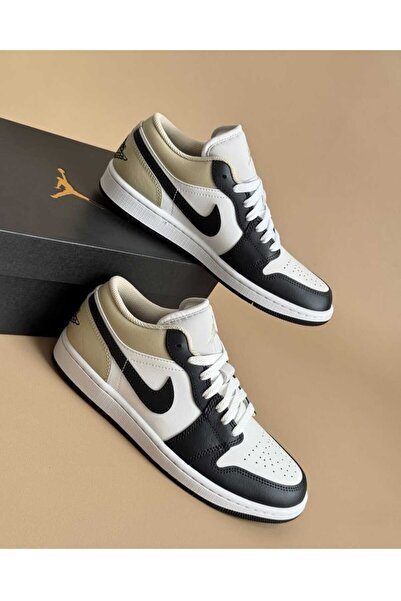 Nike Air Jordan 1 Low Deri Siyah-Beyaz Erkek Spor Ayakkabı (Blue Sport )