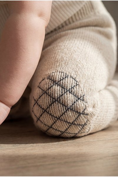 Babily Baby Crawling Knee Protector Stitch-Free Leggings Knitted Knitwear with Swelling Thread Technology Premium