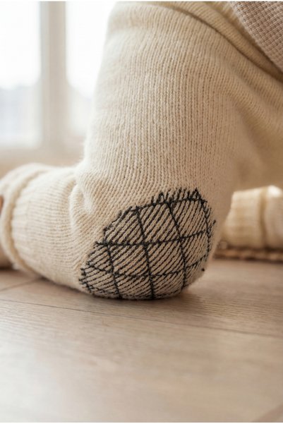Babily Baby Crawling Knee Protector Stitch-Free Leggings Knitted Knitwear with Swelling Thread Technology Premium