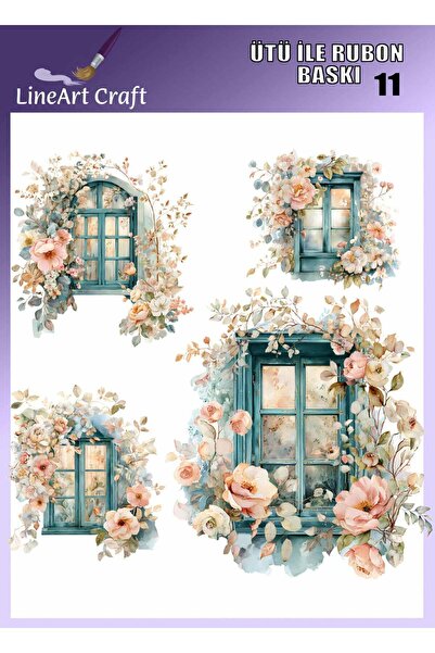 LİNEART Ütü ile Rubon Baskı Transfer No:RB11-30x30cm