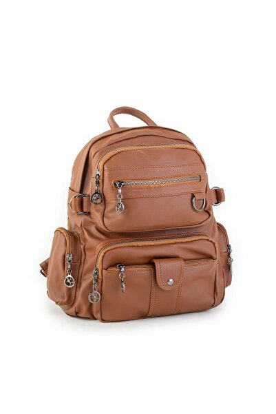 Meryem Çanta حقيبة ظهر نسائية ناعمة الملمس قابلة للغسل متعددة الأقسام من ناس