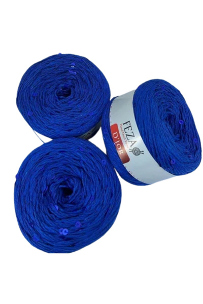 Feza D'Ior Sequin Fine Knitting Yarn (1 Piece) – 75% Cotton 25% Pes, 100 g / ...