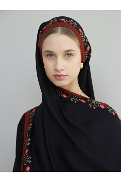 Sadah Amiri Nar Şerbeti Floş Viskon Şal