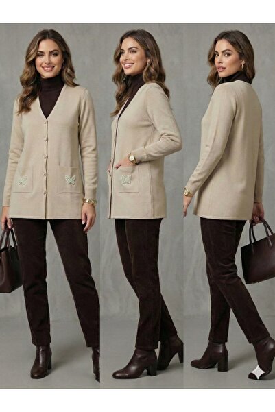 onno style women Cebi Butterfly Stone Steel Knit Classic Tricot Jacket