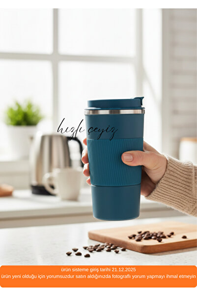 Hızlı Çeyiz 304 Pazlanmaz Çelik 500 Ml Kaydırmaz Lastikli Termos Bardak Mug A...