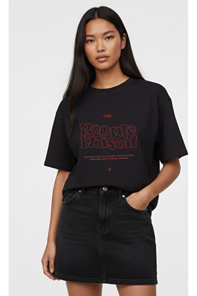 LORVEX People Poison Printed Oversized Unisex Cotton Tshirt - T-Shirt