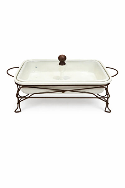 Urbanza Rectangular Chafing Dish Buffet Server – 2.7 Liter Ceramic Dish with ...