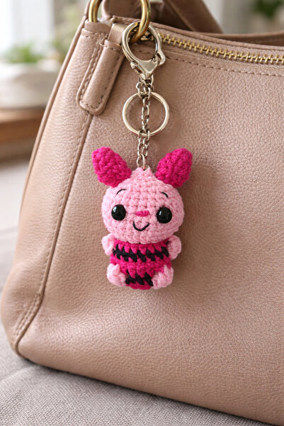 LUXIC CORE Handmade Amigurumi Pink Rabbit Keychain |   Bag & Car Ornament |  ...