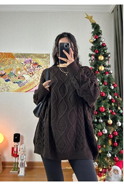 Burcia Alisa Patterned Long Knit Sweater