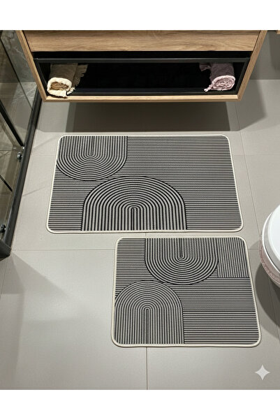 MyDecoRoom مجموعة سجادة حمام مزخرفة مضادة للحساسية وقابلة للغسل في الغسالة وم...