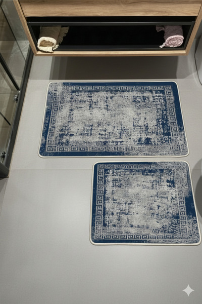MyDecoRoom مجموعة سجادة حمام مزخرفة مضادة للحساسية وقابلة للغسل في الغسالة وم...