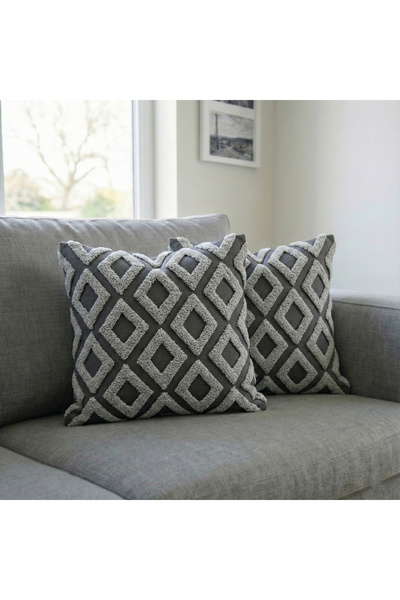 Hayal Dekoratif Model de broderie Punch, model triunghiular tematic gri, 3D d...