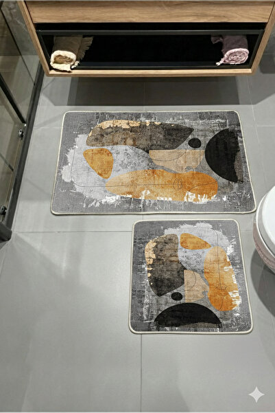 MyDecoRoom مجموعة سجادة حمام مزخرفة مضادة للحساسية وقابلة للغسل في الغسالة وم...