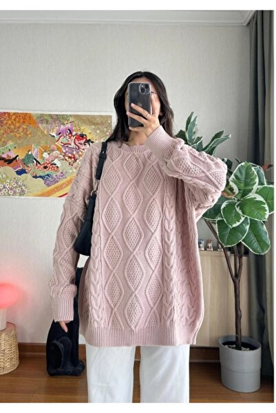 Burcia Alisa Patterned Long Knit Sweater