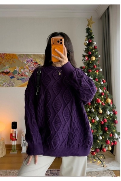 Burcia Alisa Patterned Long Knit Sweater