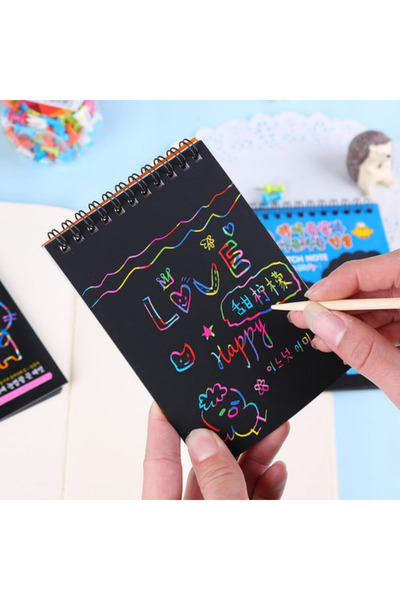 NaSaDAN Sihirli Defter Kazımalı A6 Renkli Gökkuşağı Defter 8 Sayfa Küçük Boy ...