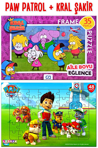 Kesman Kitap Paw Patrol + Kral Şakir 2’li Puzzle/Yapboz Seti