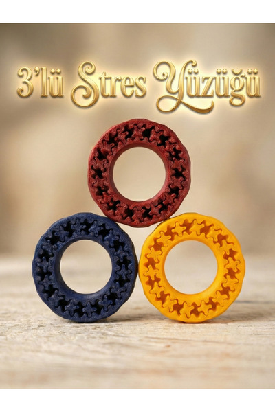 AKN3D 3’lü Stres Yüzüğü Set - Stres Atıcı, Stres Oyuncakları, Taşınabilir Fid...