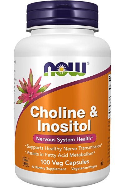 NOW Foods Solutions كبسولات فيتامين ناو بالكولين والإينوزيتول - 500 ملغ، 100
