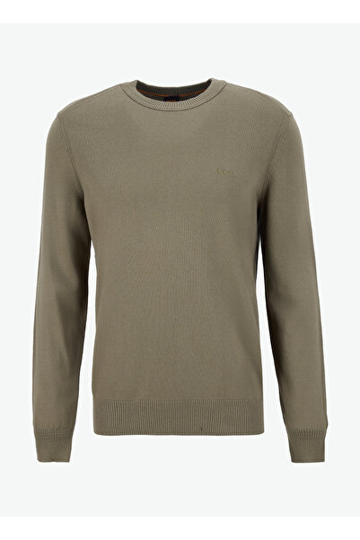 BOSS Bisiklet Yaka Regular Fit Haki Erkek Kazak Asac_C