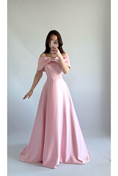 AYŞENUR DİNÇER Lovely Fiyonk Abiye Pudra Pembesi