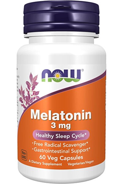 NOW Foods Solutions كبسولات ناو فودز ميلاتونين 3 ملغ، 60 كبسولة نباتية