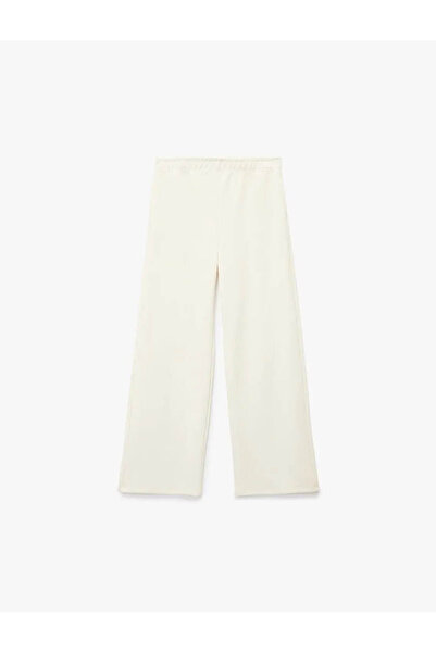 Koton Modal Blend Elastic Waist Ecru Girls' Sweatpants 6Wkg40132Ak