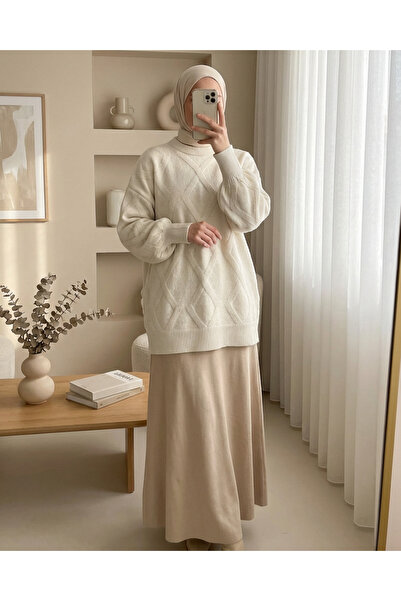 HİJABAYA Μαλακό πλεκτό τουνίκ με σχέδιο μπακλαβά