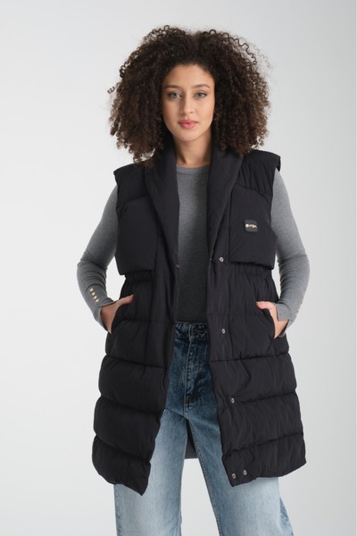 Vesli Siyah Dolumlu Yelek