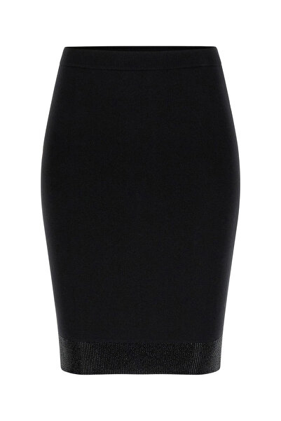 Guess Lucy Stone Embroidered Knitwear Women's Black Skirt W6Rd77Z4842-Jblk