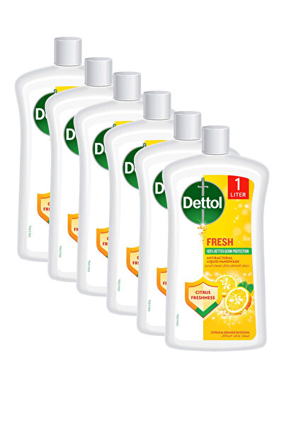Dettol Fresh Liquid Handwash Refill, Citrus & Orange Blossom Scent, 1L x6