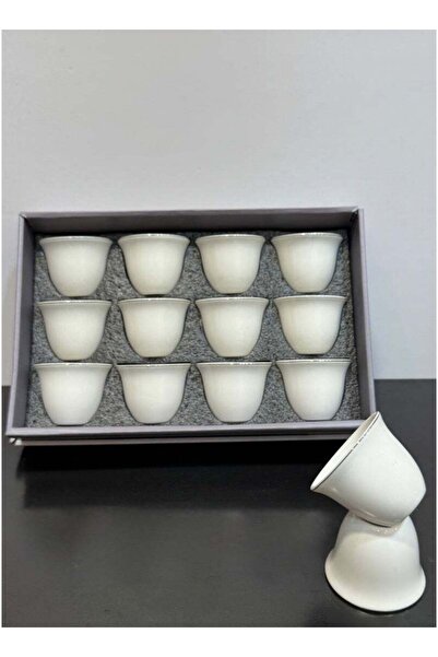 ALQANNAS 12-piece porcelain silver-lined coffee cups, elegant and high quality