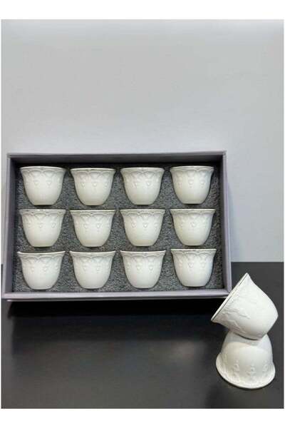 ALQANNAS 12-piece porcelain gold-lined coffee cups, elegant and high quality
