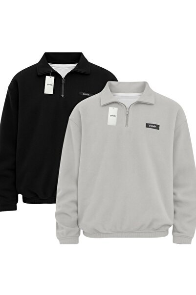 pandy 2'li Paket Unisex Standart Fit Rahat Kesim Tüylenme Yapmayan Soğuk Geçi...