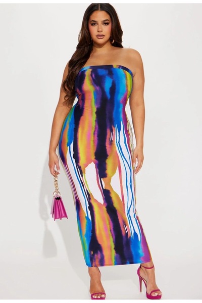 FASHION NOVA Στράπλες Λεπτό μάξι φόρεμα