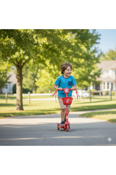 Scooter Colorful 3-wheel children's scooter with front basket – fun, stabilit...