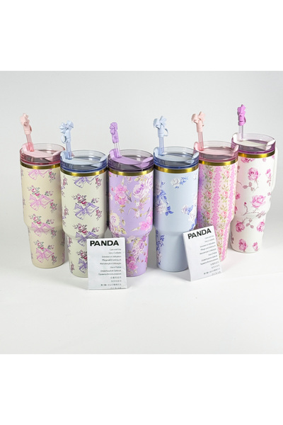 Generic 40oz Stainless Steel Insulated Tumbler with Handle & Straw | Hot & Co...