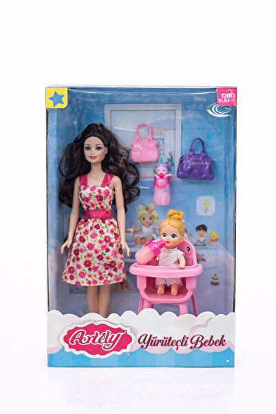 NASYONEL TOYS Aksesuarlı Anne & Bebek Oyuncak Seti – Mama Sandalyeli Bebek Ba...