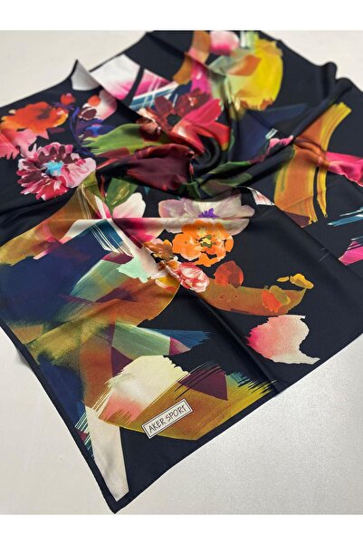 Aker Polyester Scarf 7900797 - 911 Black Abstract Pattern