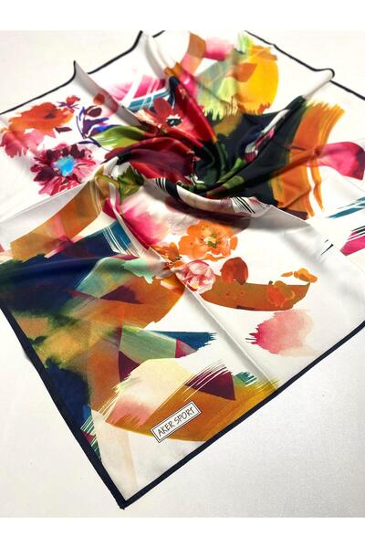 Aker Eșarfă din poliester 7900797 - 913 Model abstract alb