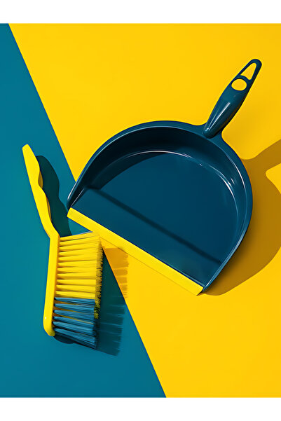 Bisbell Premium Dust Pan & Brush Set, Teal Green,Soft Bristles, Ergonomic Gri...