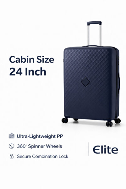 Elite - Premium Hard-Shell Luggage 24 inch – Lightweight Spinner Suitcase – D...