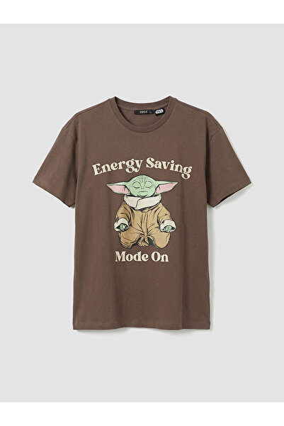 LC Waikiki Καφέ γυναικείο μπλουζάκι The Mandalorian με τύπωμα