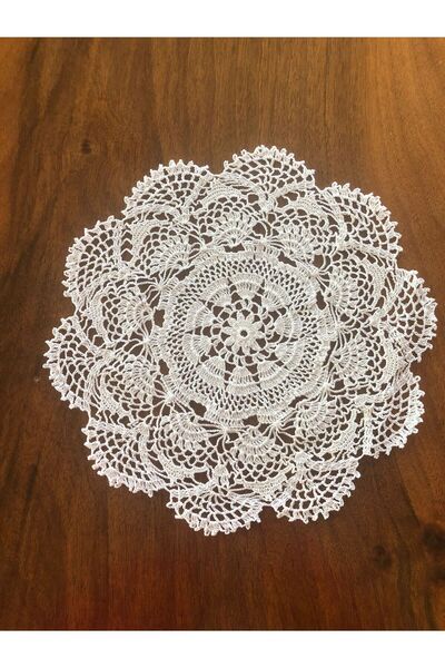 MOR TIRTIL el işi dantel sehpa tepsi örtüsü hediyelik çeyizlik nostaljik vintage