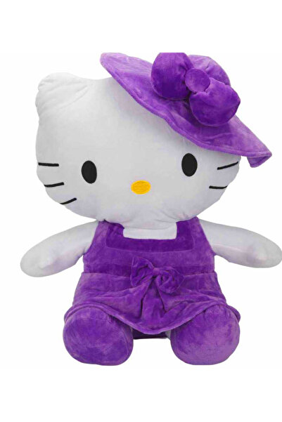 Hello Kitty Mor Elbiseli Şapkalı Lisanslı Peluş 36 Cm