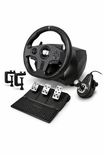 ASA Racing Steering Wheel Dual Motor 900° with Gear Shifter & Pedals – Wheel ...